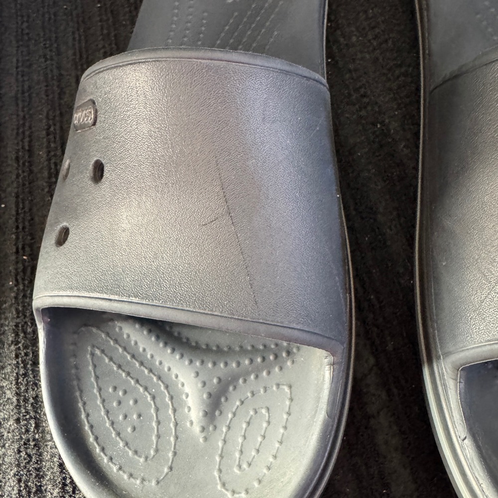 Crocs Crocband Slide Sandals Black Mens 7 Womens 9 Slip On Shoes - Picture 6 of 8